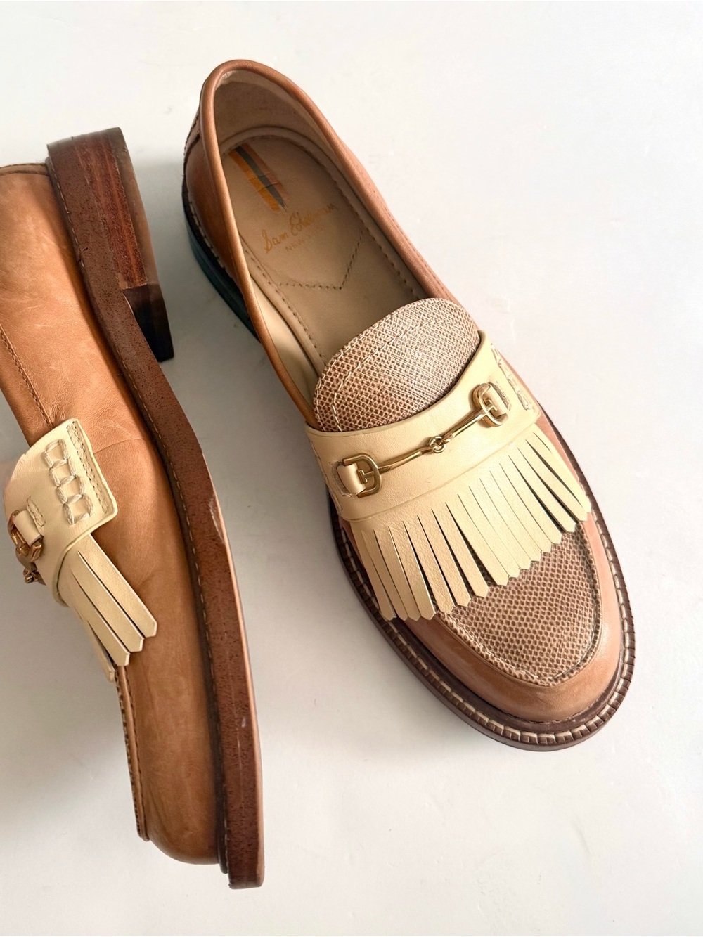 Sam Edelman Cammi Leather Fringe Loafers Chunky Size 7.5 - Picture 8 of 10